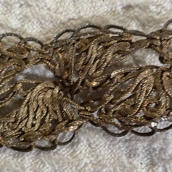 Wire Twisted Stranded Metal Belt/Necklace Unique Rosette Buckle - Picture 10 of 12